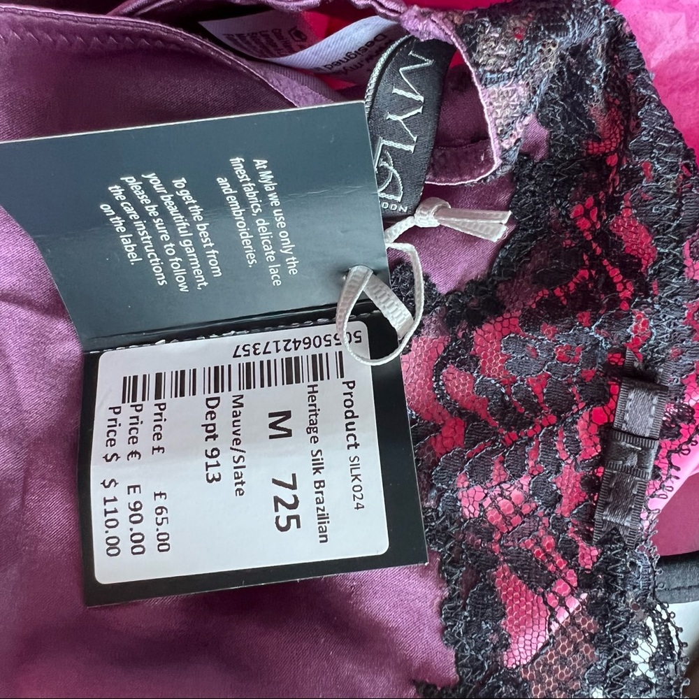 COPY - Myla lingerie 3 Bras~2 Panties ~ All Silk ~Treasure Box 36C/M panties - Picture 7 of 17